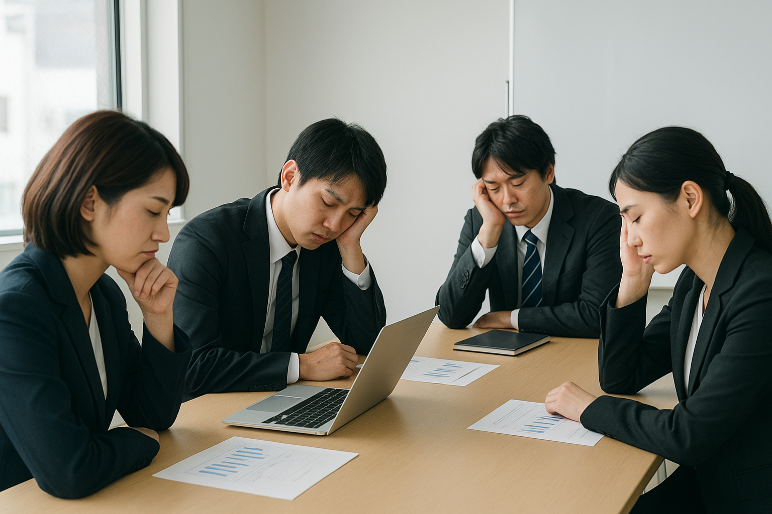 会議が停滞している様子